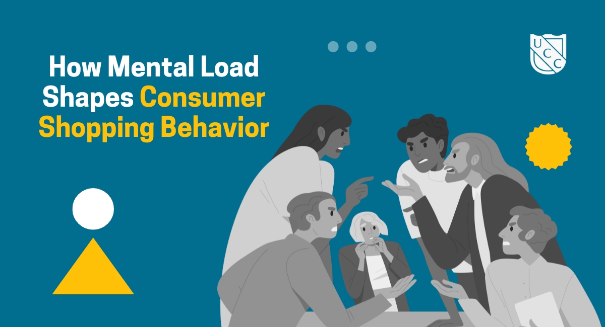 Illustration of a group of diverse people overwhelmed by discussion – representing consumer mental load and decision-making fatigue in shopping behavior.